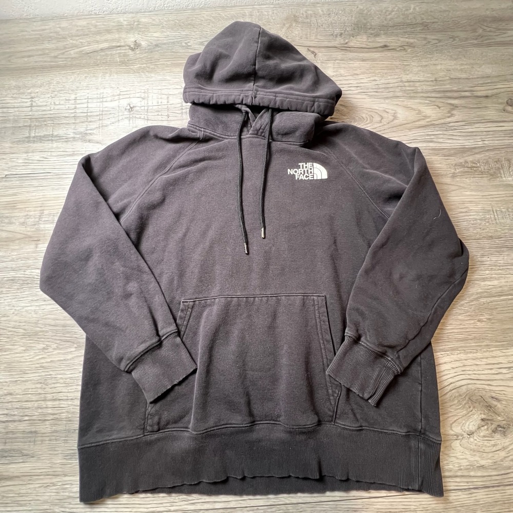 The North Face Hoodie Womens Large Black‎ Back Logo Pullover Sweatshirt Gorpcore
